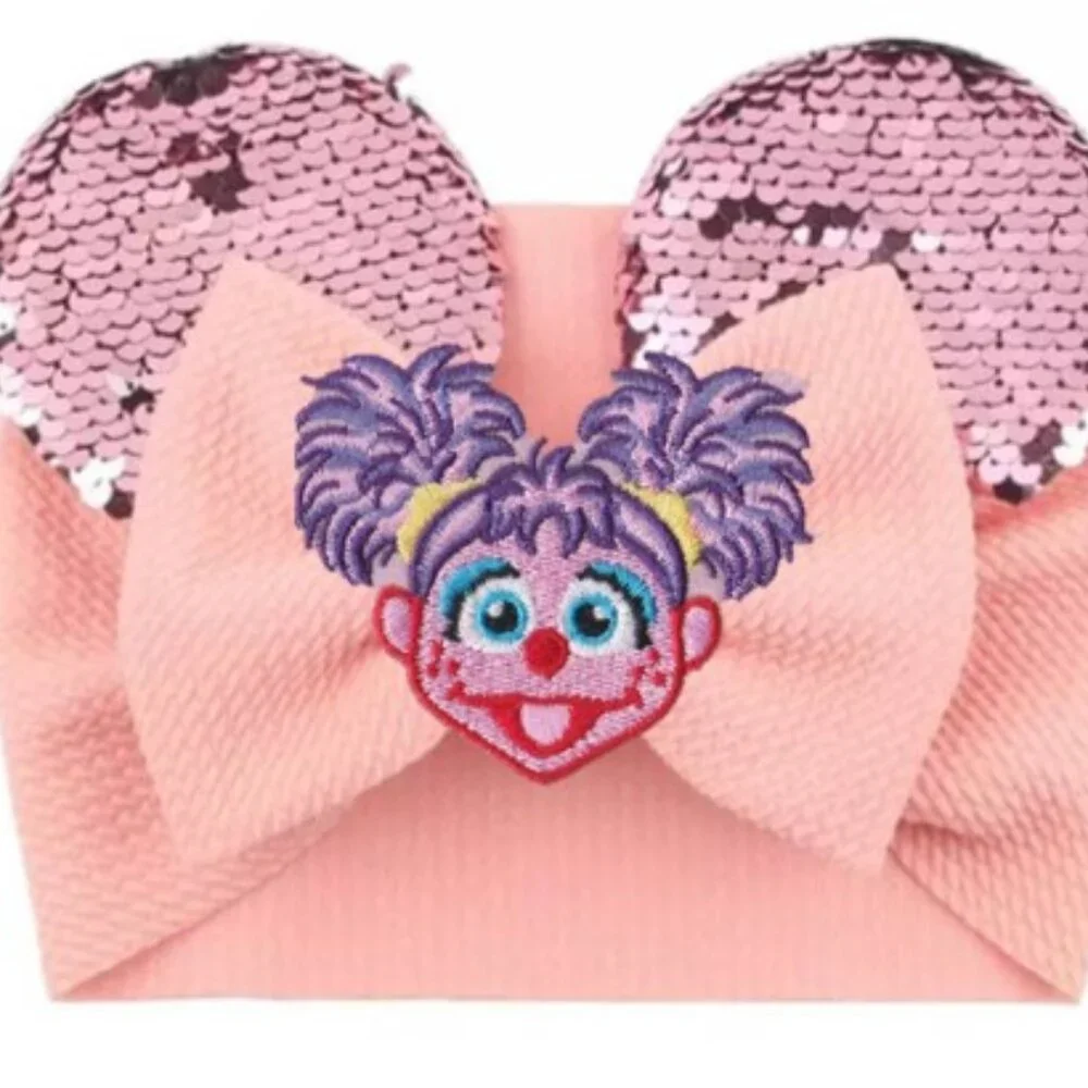 Abby Cadabby Headband Pink Ears Bow Headband Sequin Disney Sesame Street Bow